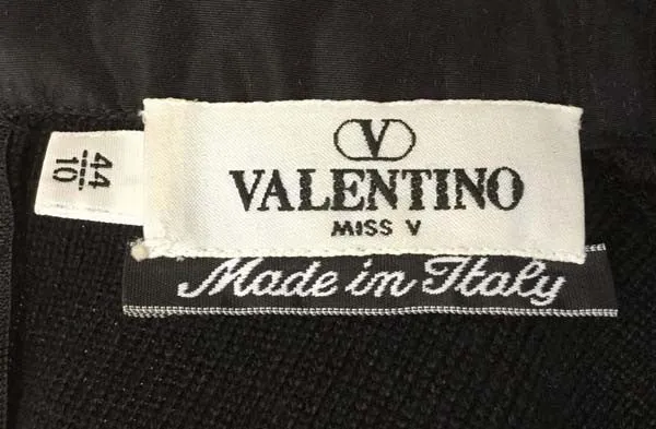 1980s Valentino Miss V Black Sweater Knit Jumpsuit