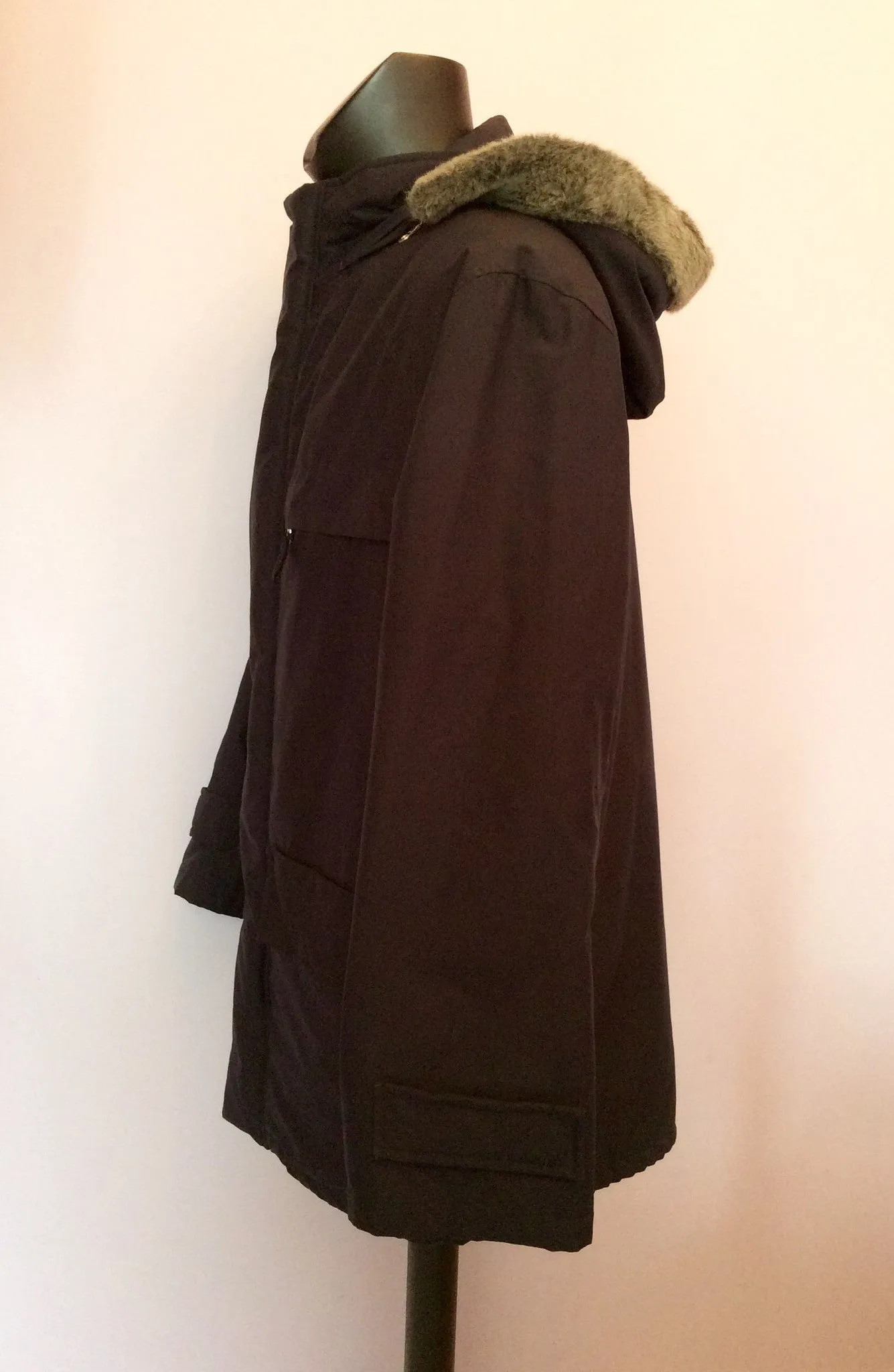 Aquascutum Dark Blue Detachable Hood & Lining Jacket Size M