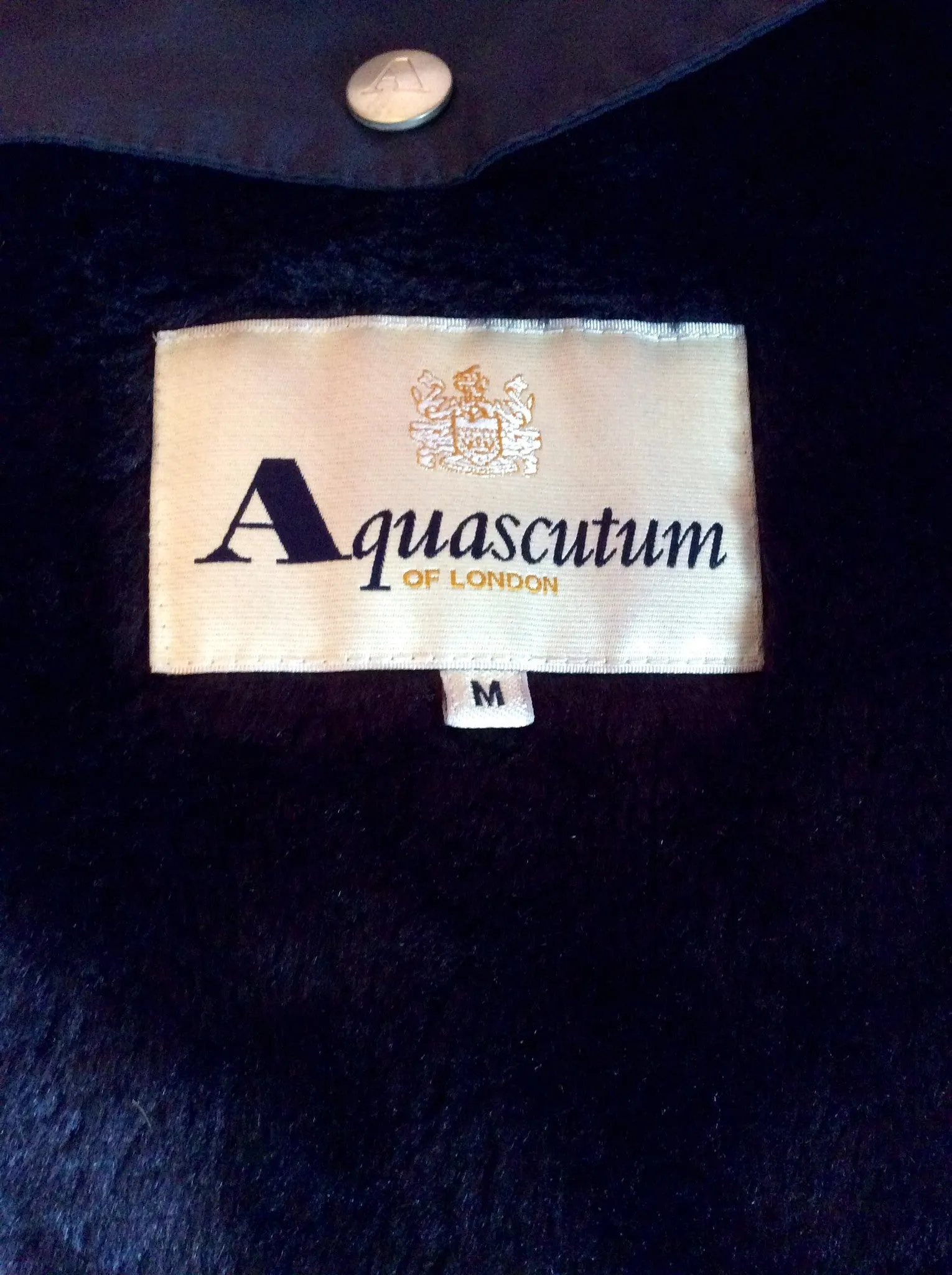 Aquascutum Dark Blue Detachable Hood & Lining Jacket Size M