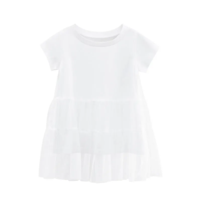 Baby Dress Summer Wholesale  Children's Clothing New Korean Girls Princess Dress Short Sleeved Gauzy Dress One Piece Dropshipping