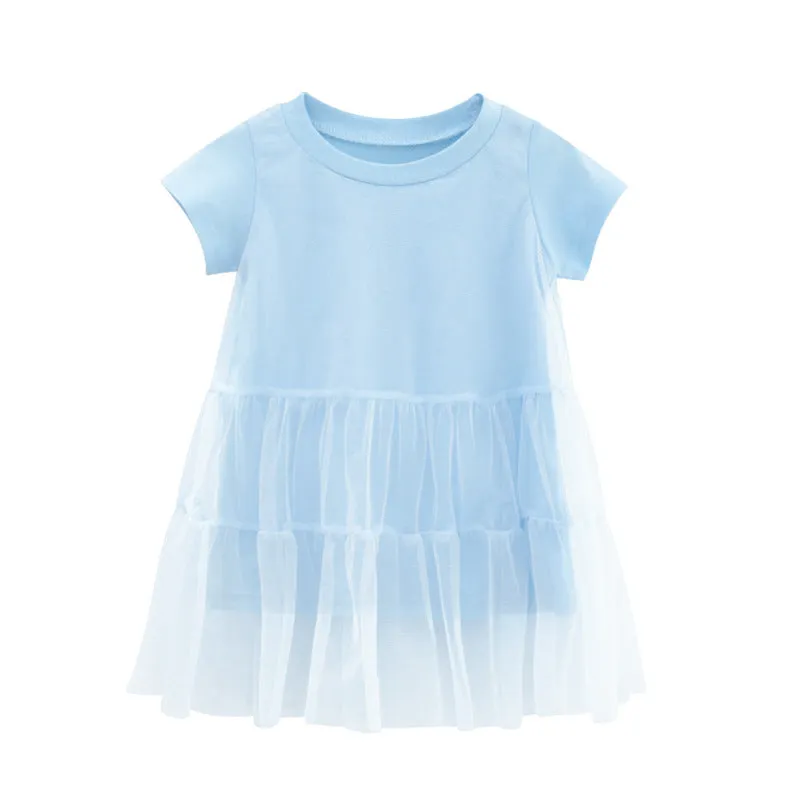 Baby Dress Summer Wholesale  Children's Clothing New Korean Girls Princess Dress Short Sleeved Gauzy Dress One Piece Dropshipping