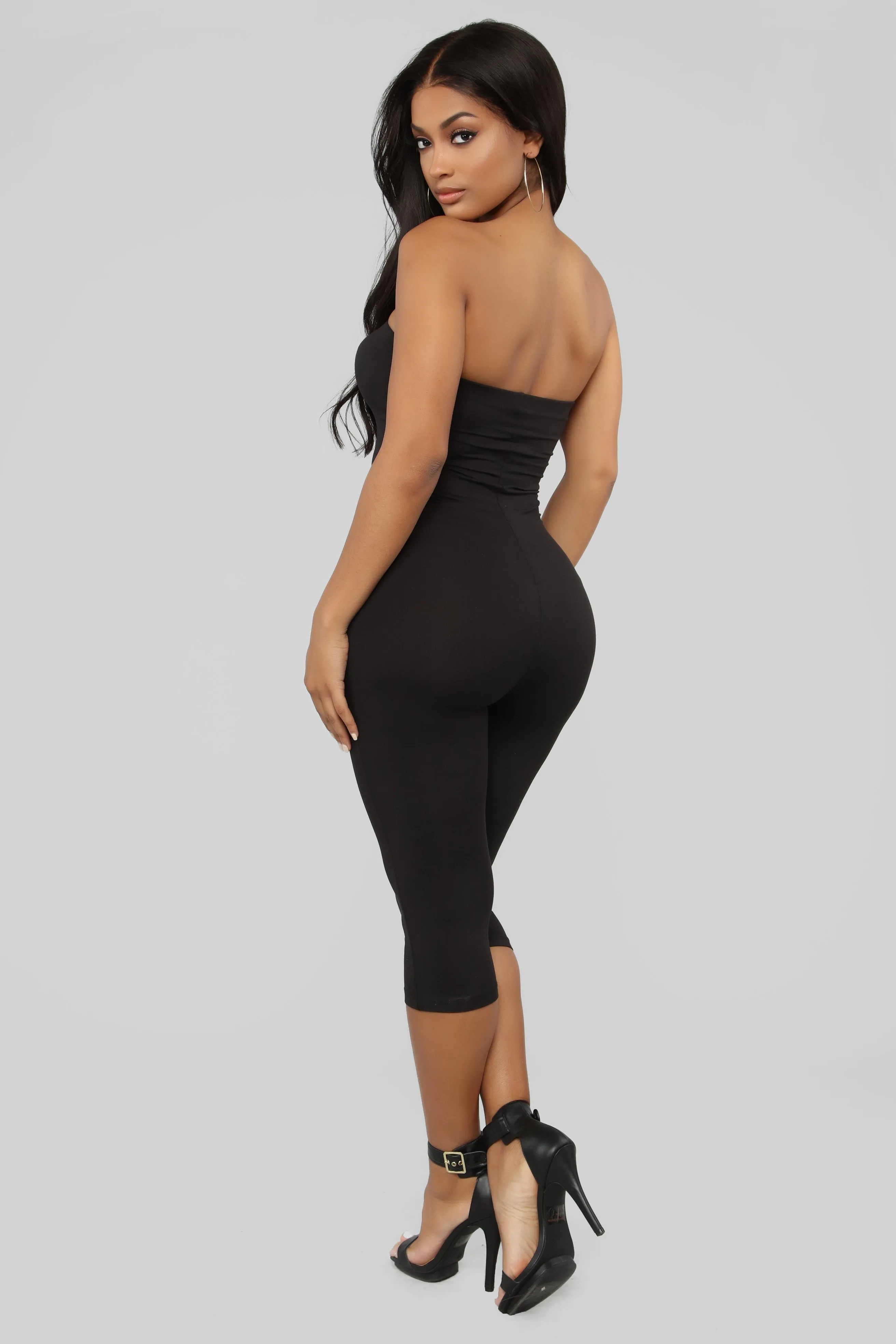 Baesic Crop Jumpsuit - Black