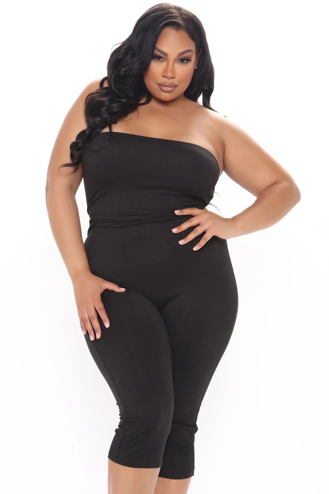 Baesic Crop Jumpsuit - Black