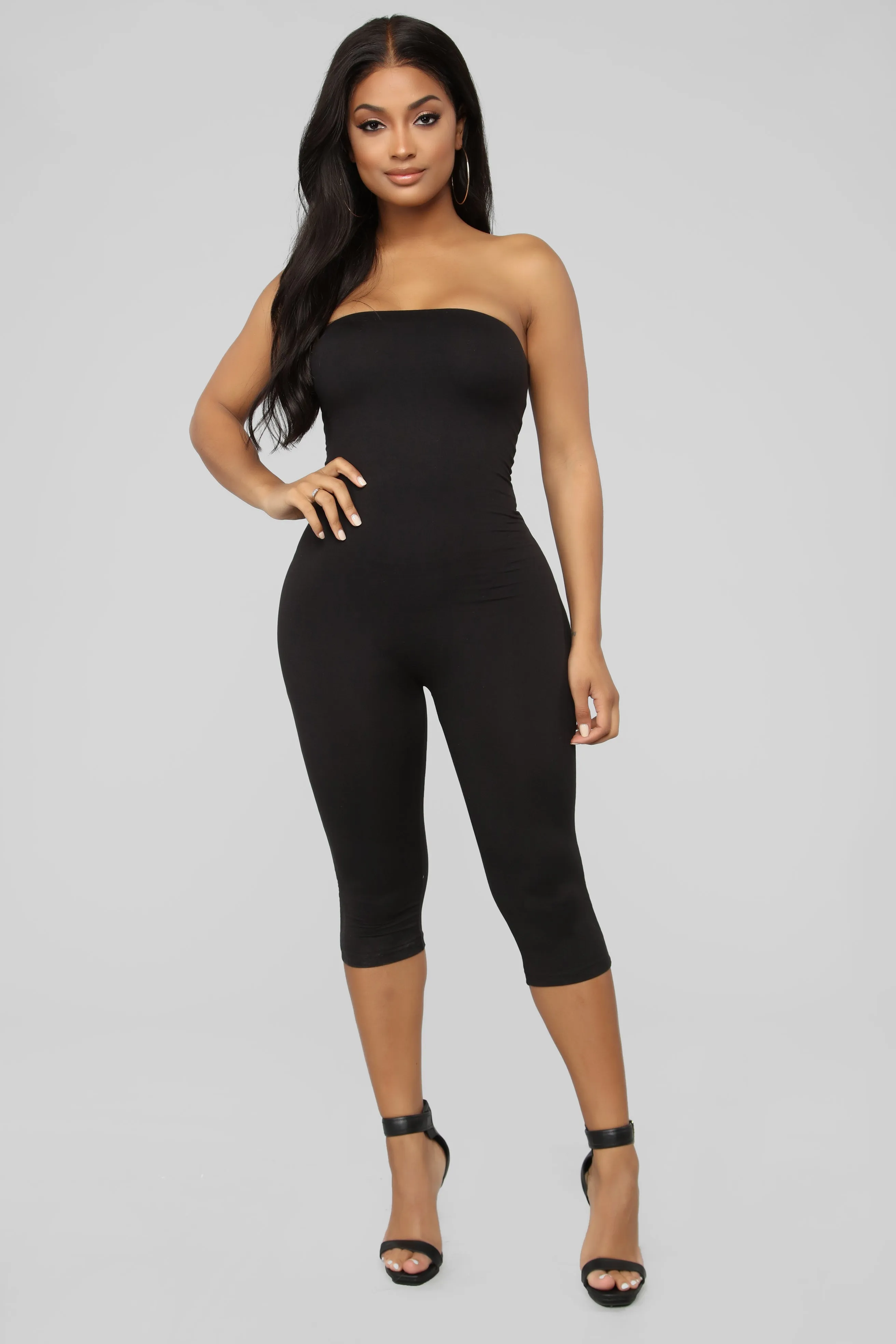 Baesic Crop Jumpsuit - Black