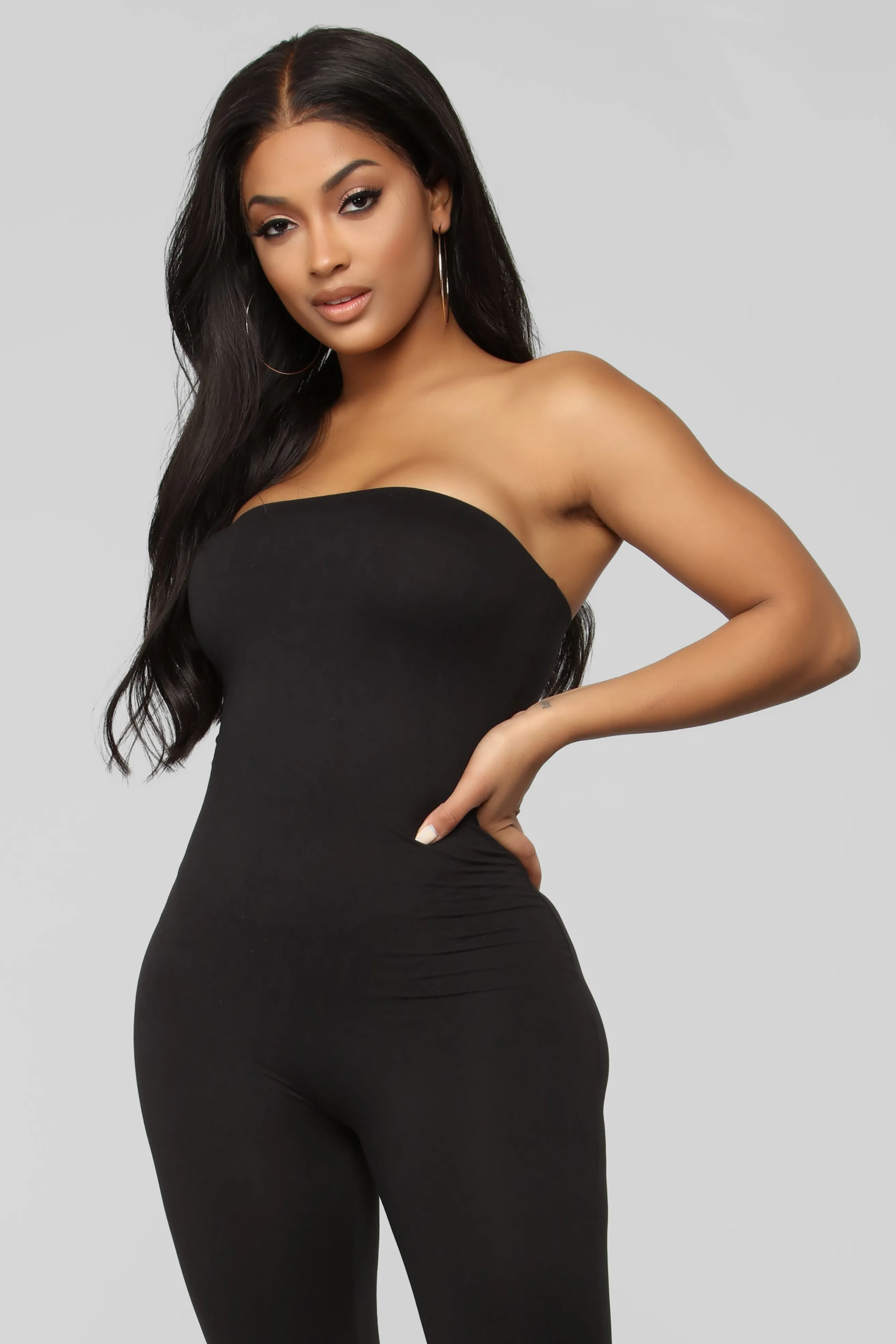 Baesic Crop Jumpsuit - Black