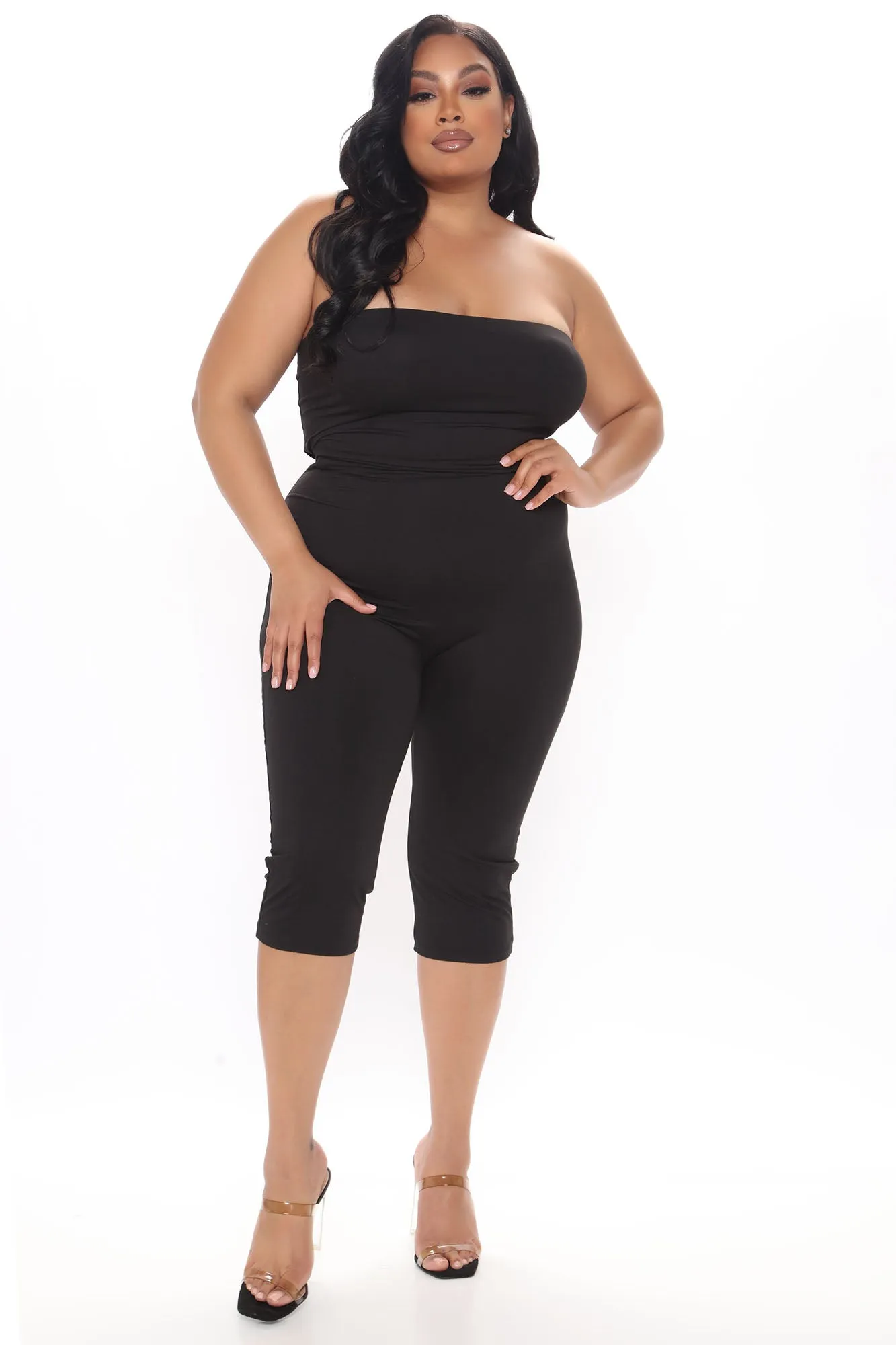 Baesic Crop Jumpsuit - Black