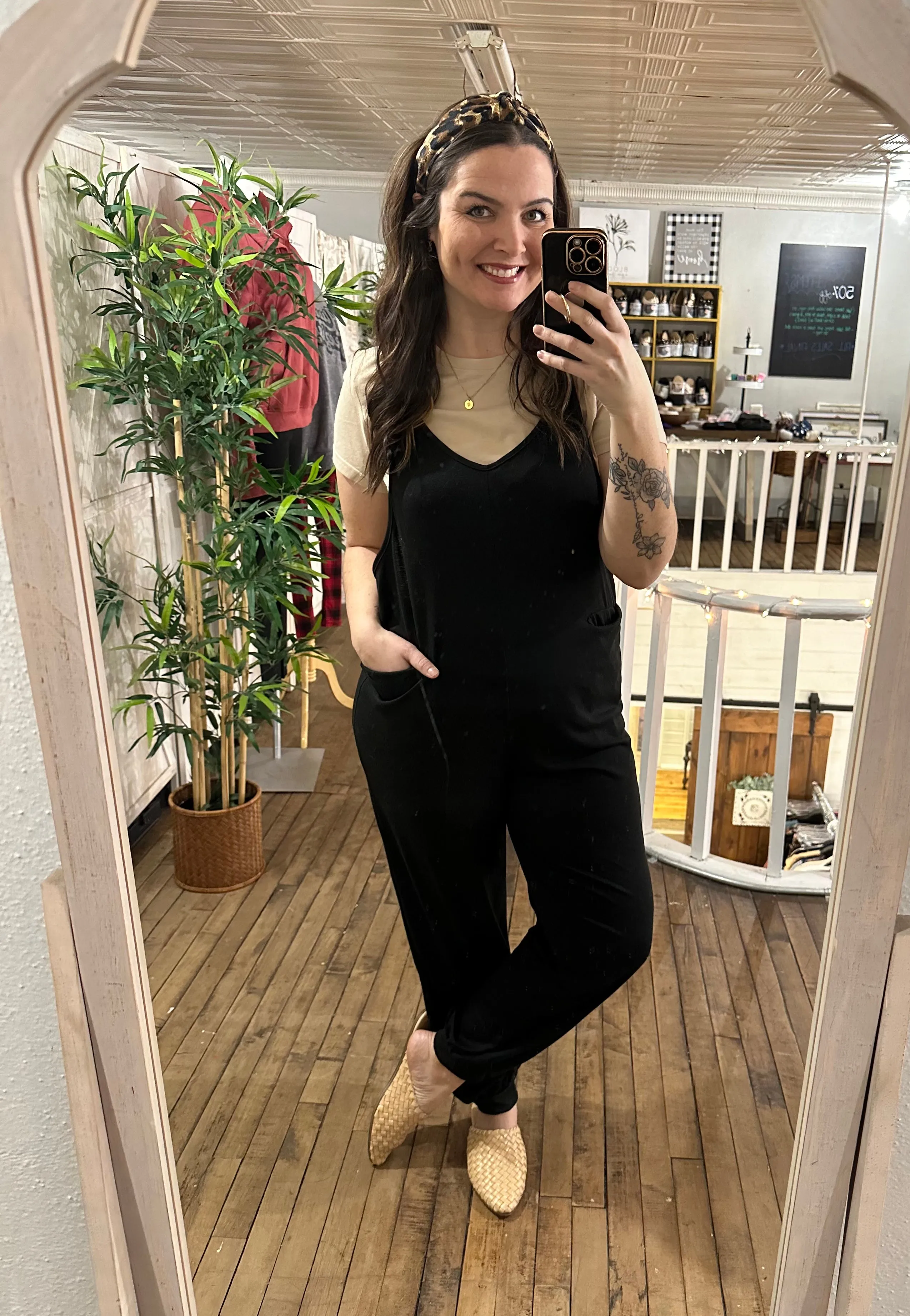 Black Sleeveless Jumpsuit - Plus