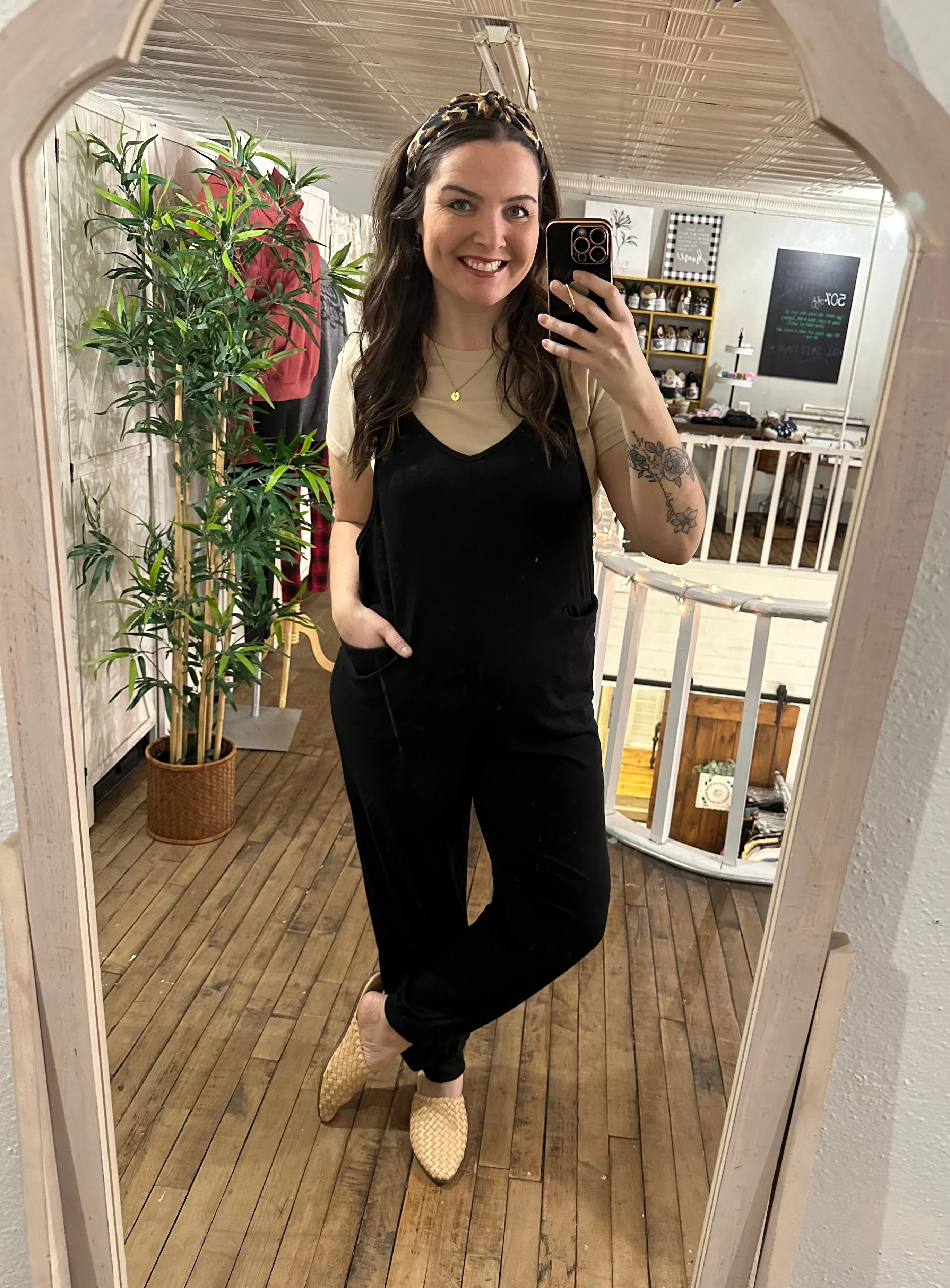 Black Sleeveless Jumpsuit - Plus