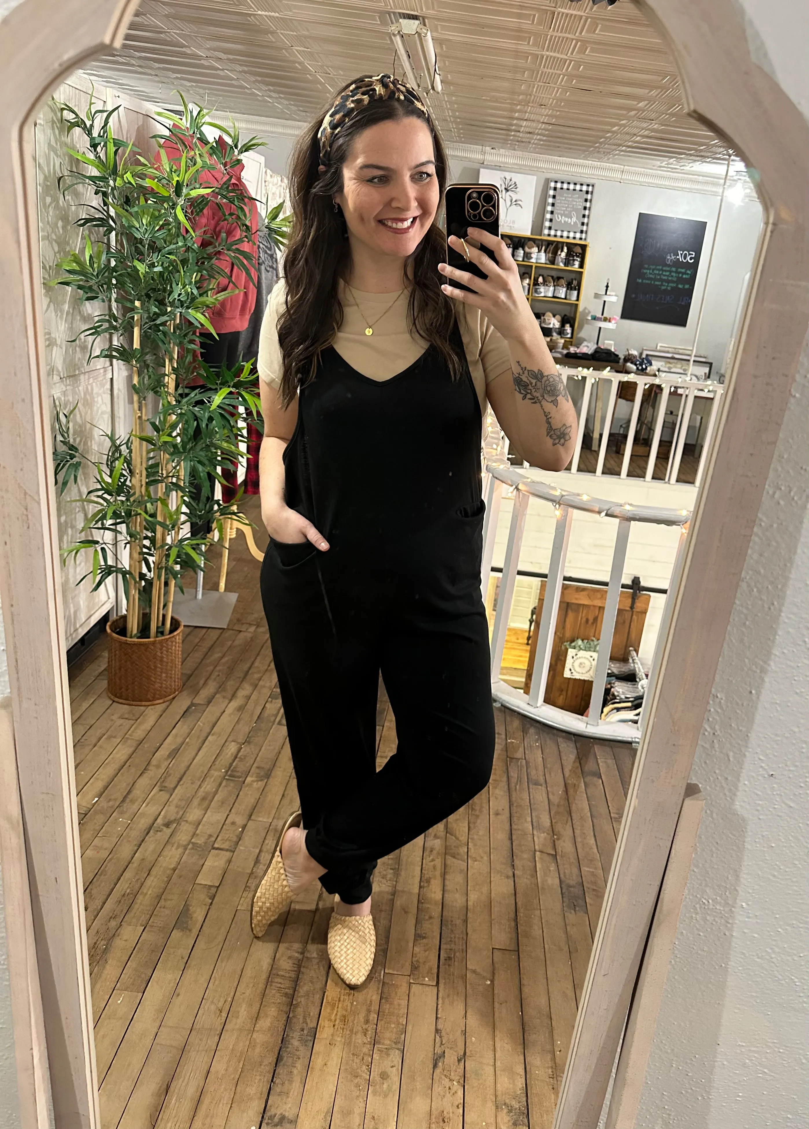 Black Sleeveless Jumpsuit - Plus