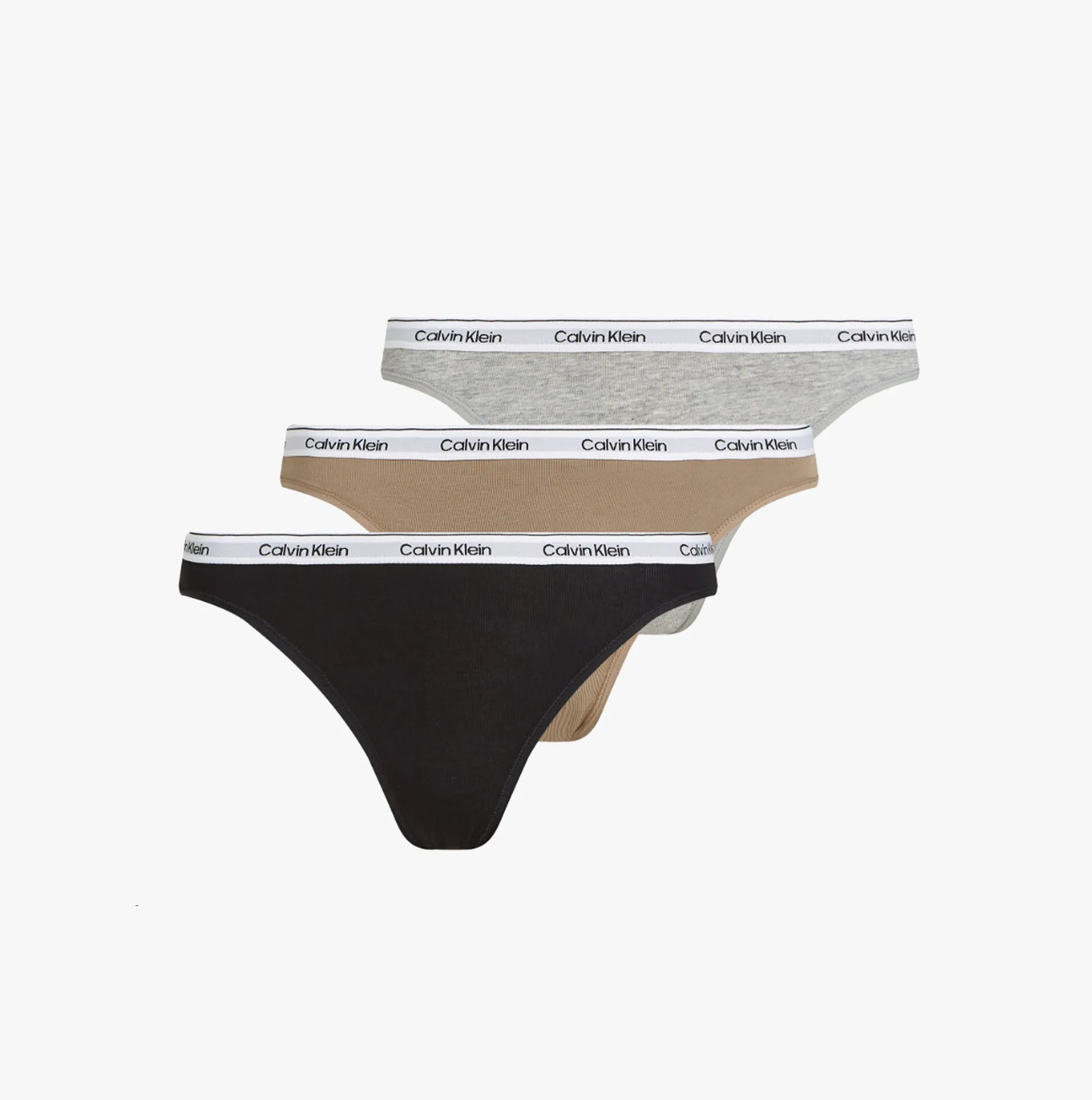 Calvin Klein MODERN LOGO Womens 3 Pack Low Rise Bikini Briefs Multicoloured
