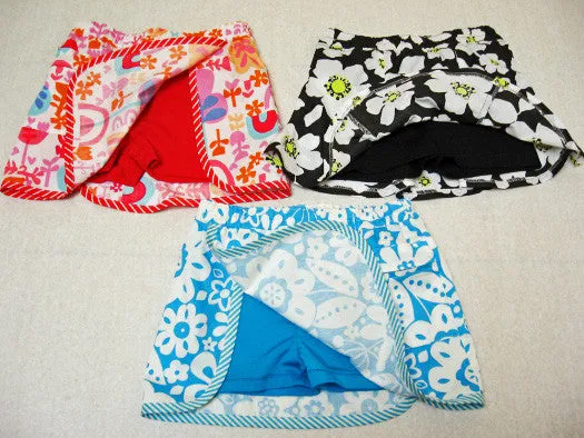 Girls skort/shorts SUZIE SKORT pdf sewing pattern sizes 2 to 14 years, 2 overskirt styles