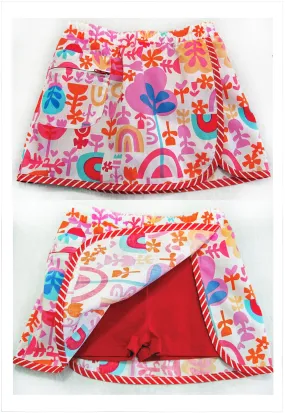 Girls skort/shorts SUZIE SKORT pdf sewing pattern sizes 2 to 14 years, 2 overskirt styles