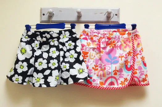Girls skort/shorts SUZIE SKORT pdf sewing pattern sizes 2 to 14 years, 2 overskirt styles