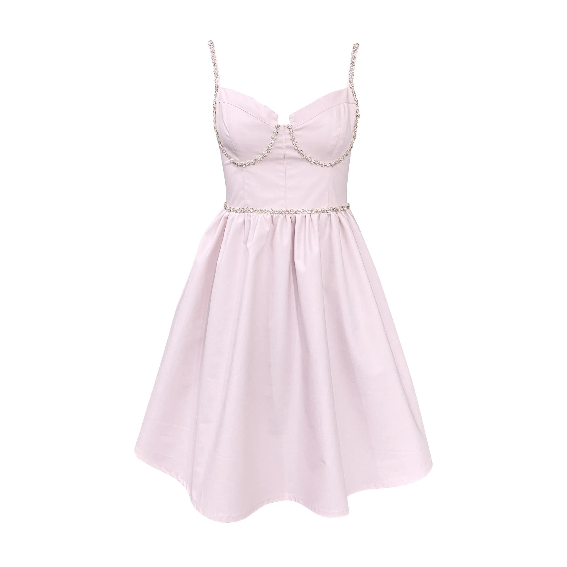 IKEARLAX  Spring and Summer New SP Pure Desire Classic Style Princess Dress High-Grade Sweet Spicy Diamond Decorations Waist Trimming Spaghetti Straps Dress Women