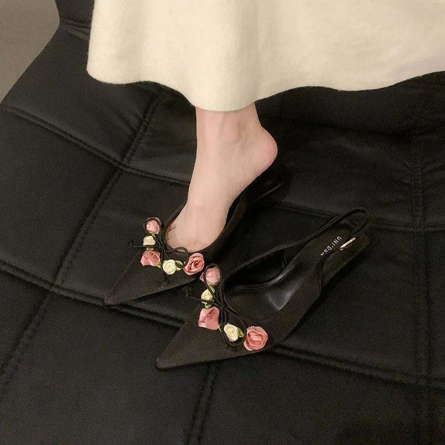 ikearlax Style Beautiful Sandals for Women  Summer New  Style Temperament with Skirt High Sense Ankle-Strap High Heels