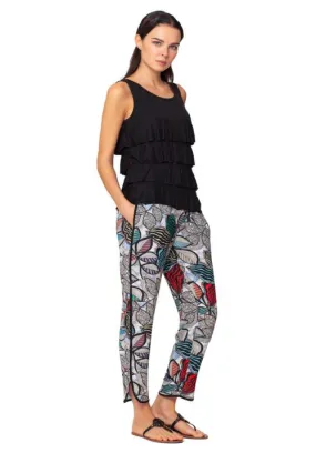Isle Apparel Black  Ruffle Tank Top