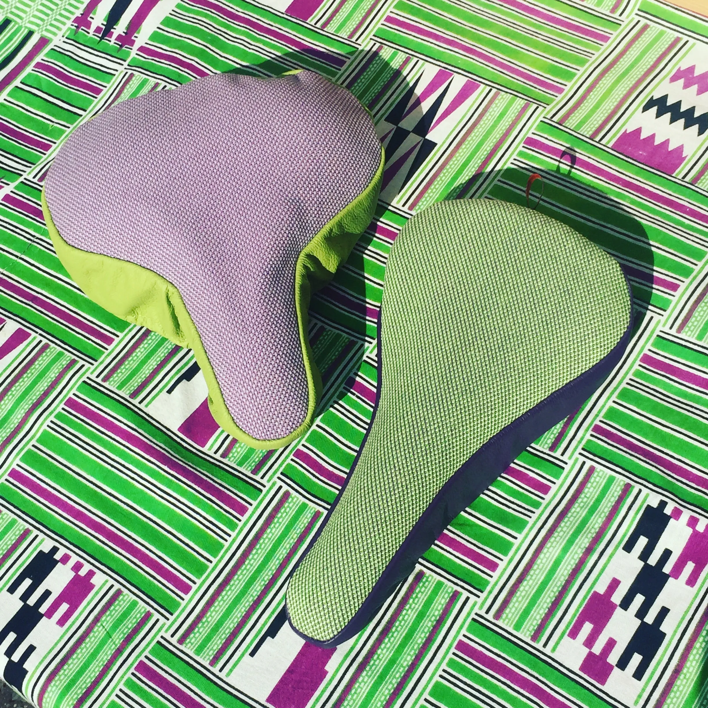 Lavender & Lime Upcycled Bike Saddle Cover