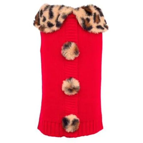 Leopard Collar Cardigan Sweater