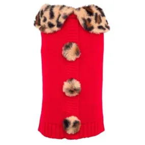 Leopard Collar Cardigan Sweater