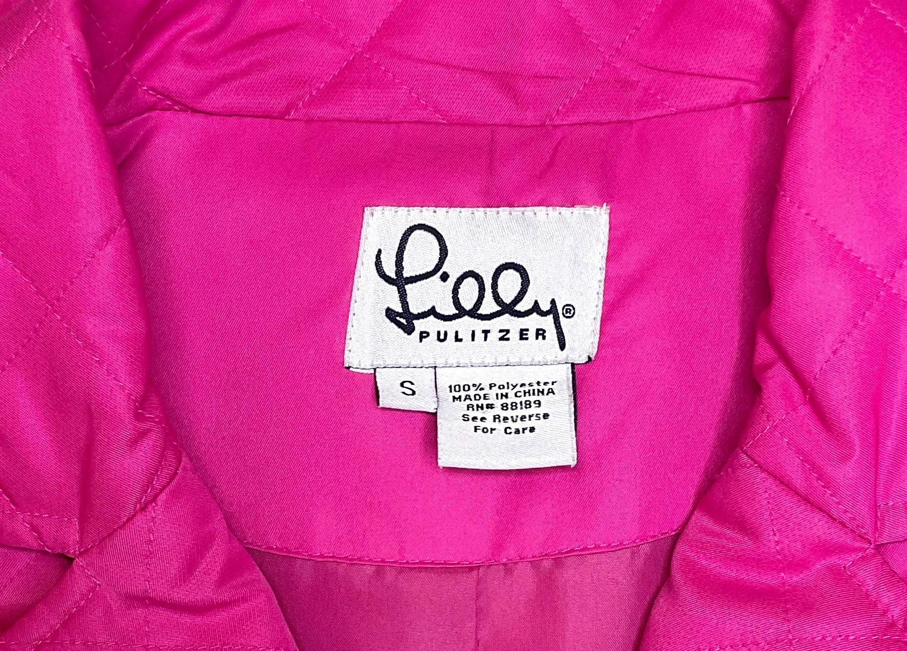 LILLY PULITZER QUILTED BUTTON JACKET - S