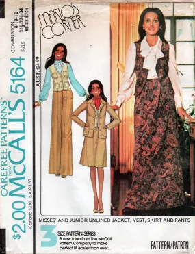 McCall's 5164 Marlo's Corner Womens Jacket Vest Skirt & Pants 1970s Vintage Sewing Pattern Sizes 8 - 12 UNCUT Factory Folded