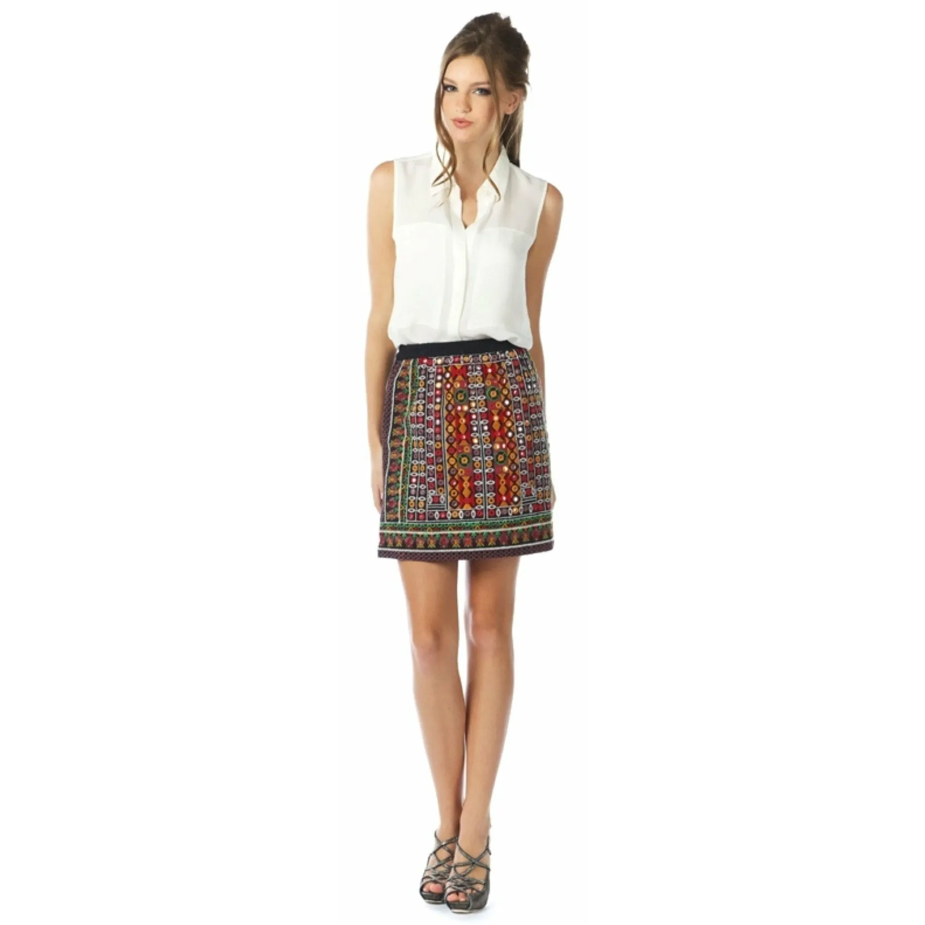 Michelle Black Mirrored Skirt