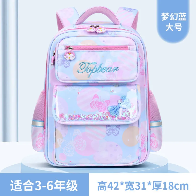 New  Primary School Schoolbag Girls' Large Capacity Cute Cartoon Children's Schoolbag Spine Protection Backpack