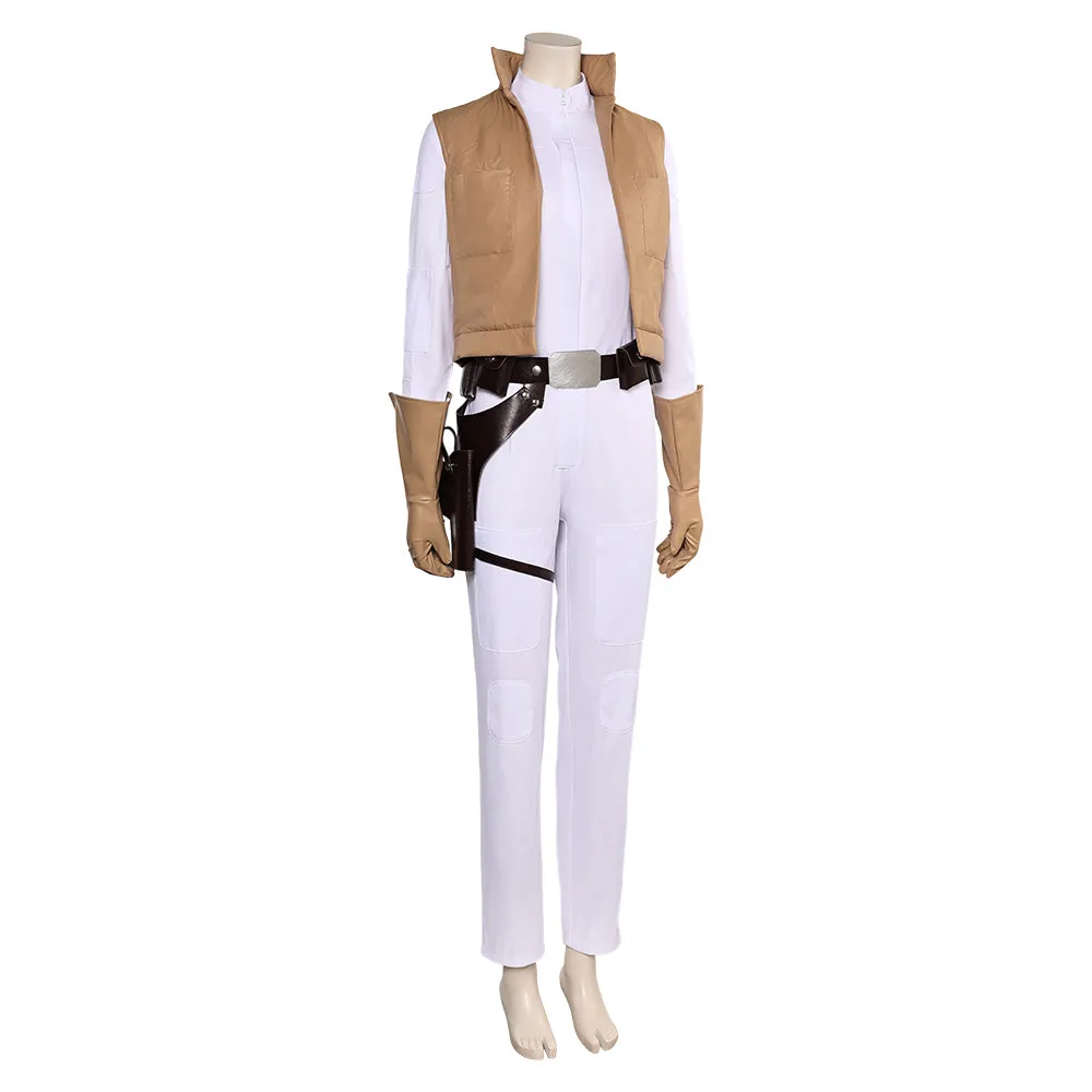 Princess Leia Women White Jumpsuit Party Carnival Halloween Cosplay Costume