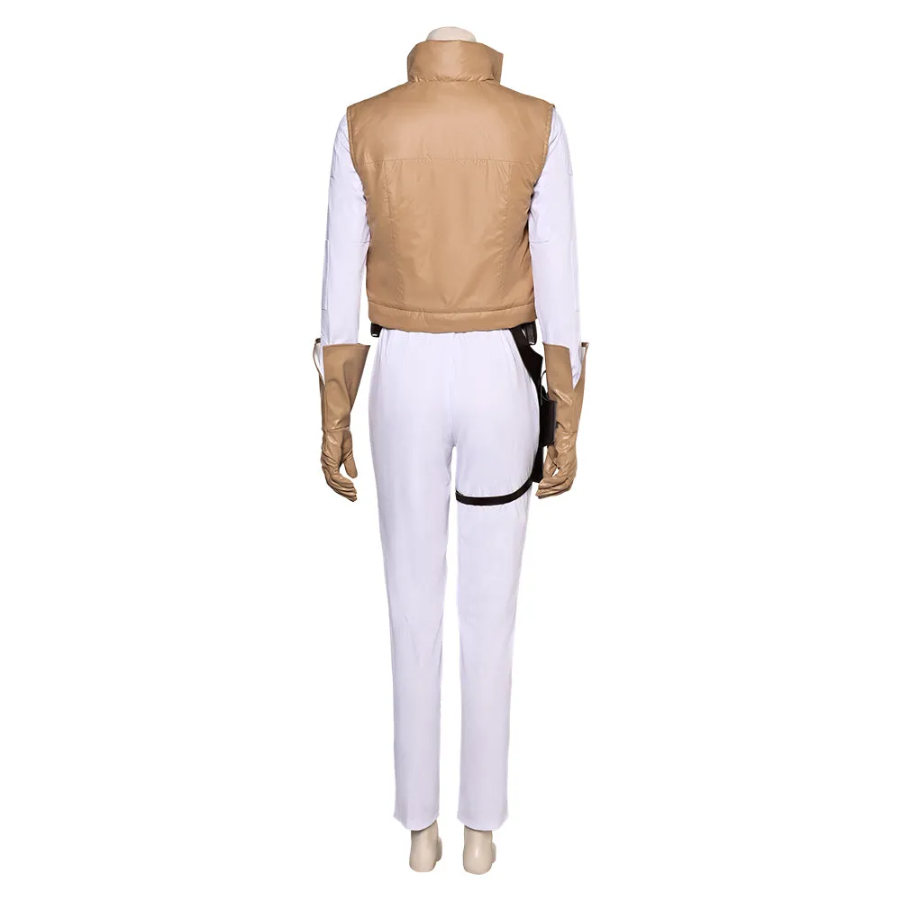 Princess Leia Women White Jumpsuit Party Carnival Halloween Cosplay Costume