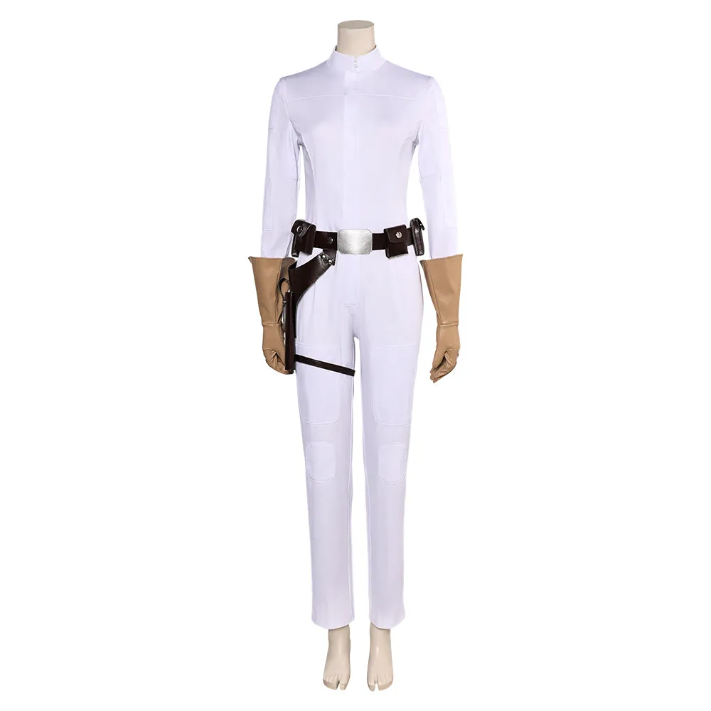 Princess Leia Women White Jumpsuit Party Carnival Halloween Cosplay Costume