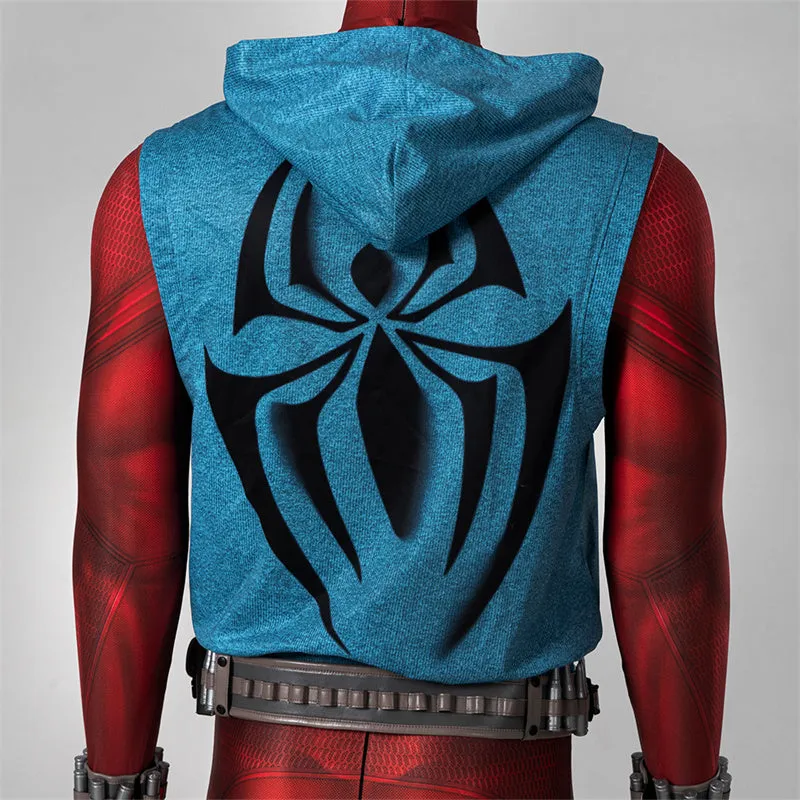 Scarlet Spider Ben Reily Cosplay Costume Spider Man Jumpsuit Vest Halloween Carnival Suit