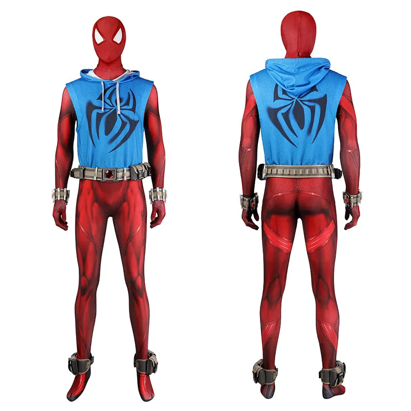 Scarlet Spider Suit Ben Reilly Jumpsuit The Spider-Verse Cosplay Costumes Halloween Outfit