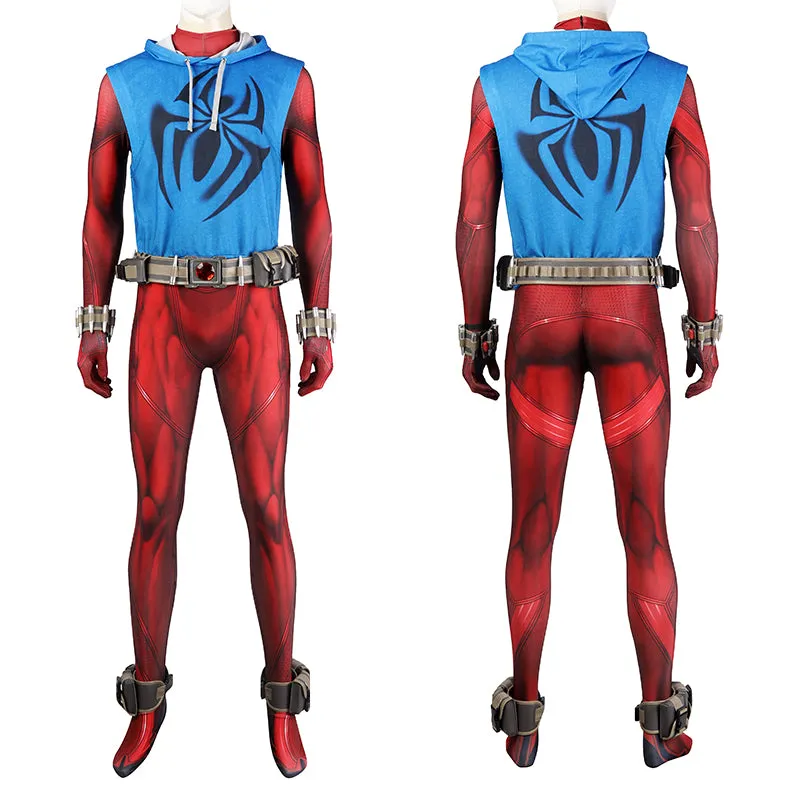 Scarlet Spider Suit Ben Reilly Jumpsuit The Spider-Verse Cosplay Costumes Halloween Outfit
