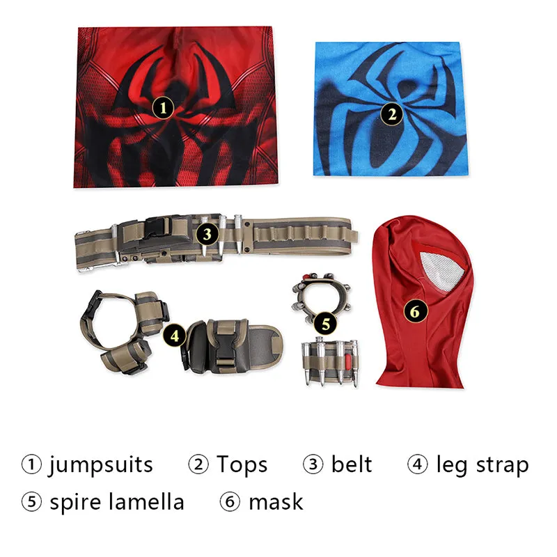 Scarlet Spider Suit Ben Reilly Jumpsuit The Spider-Verse Cosplay Costumes Halloween Outfit