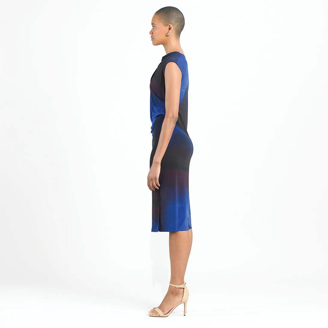 Side Slit Midi Dress - Purple Watercolor - Final Sale!