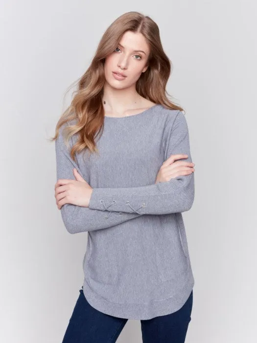 Sweater with Lace-Up Cuffs