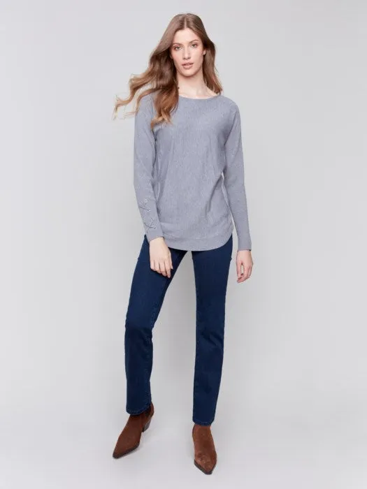Sweater with Lace-Up Cuffs