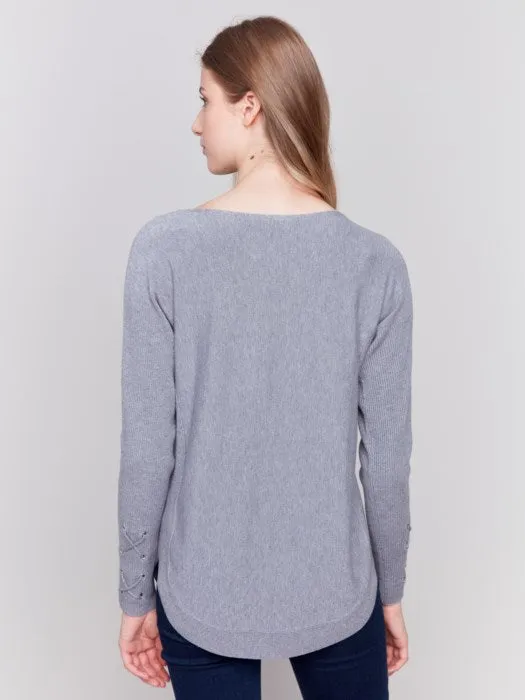 Sweater with Lace-Up Cuffs