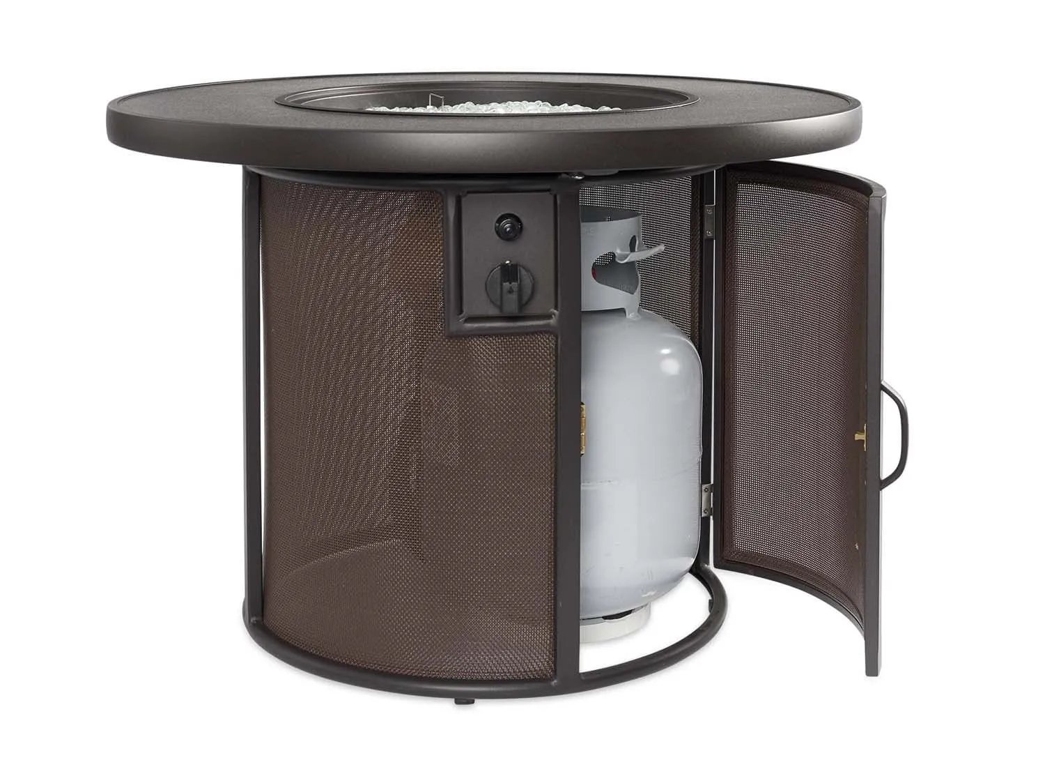 The Outdoor Greatroom Company 32 Inch Stonefire Brown Round Gas Fire Pit Table SF-32-K