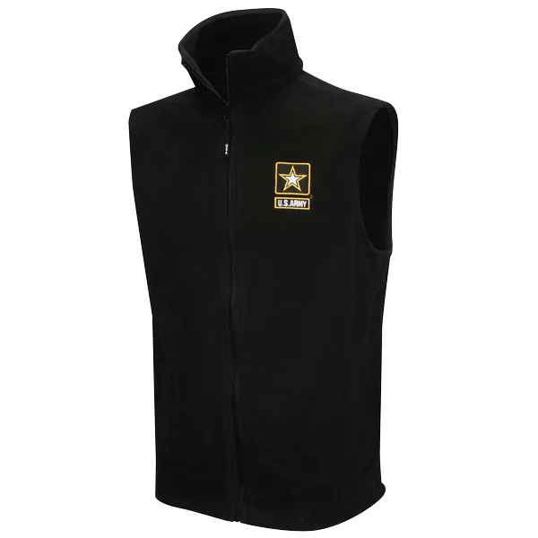 US Army Star Embroidered on Fleece Vest Jacket
