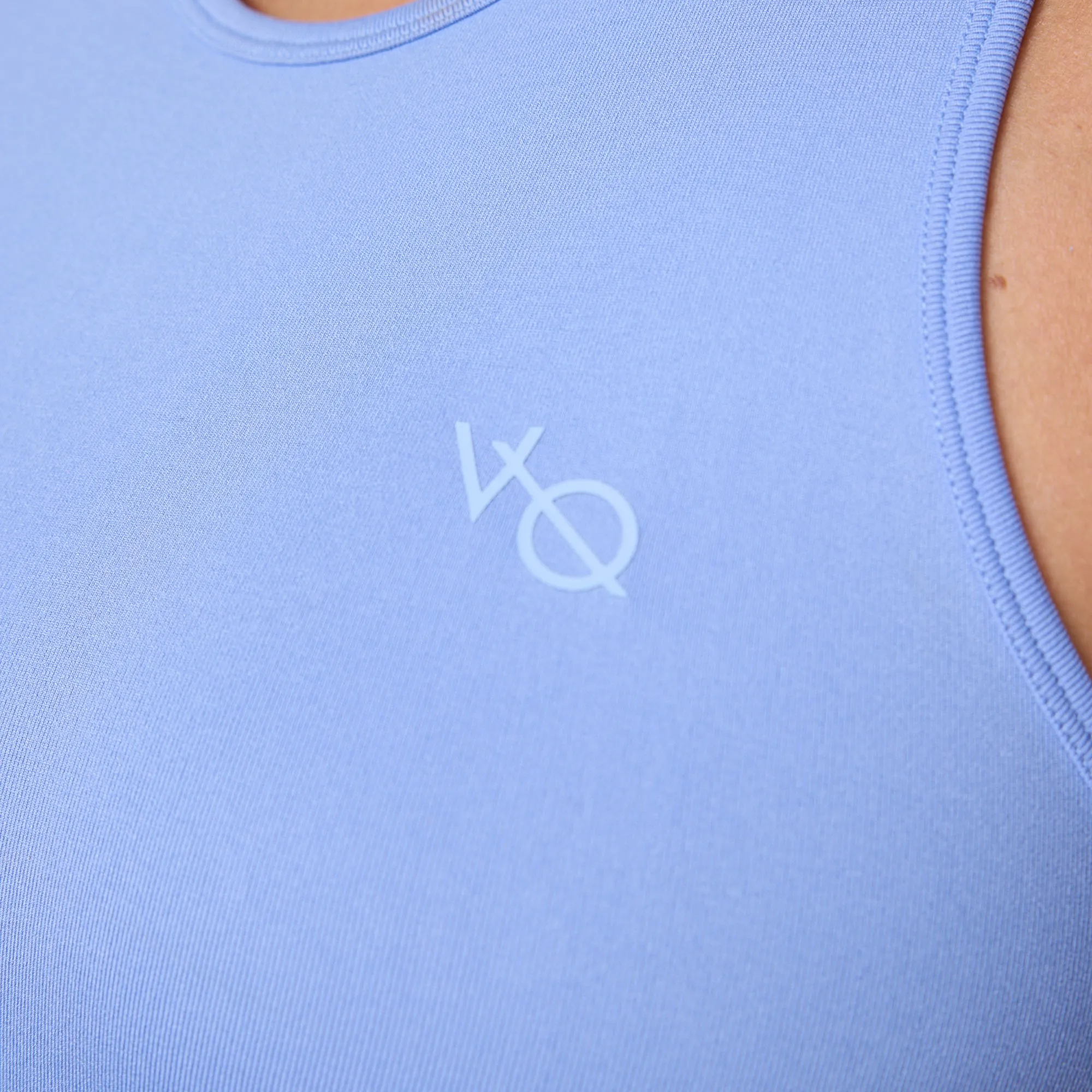 Vanquish Elevate Seamless Sky Blue Racer Back Midi Tank Top