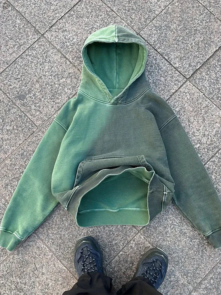 Wiaofellas  -  Autumn Winter Y2k Harajuku Retro Gradient Men's Hoodie Gothic Sports Hooded Hip Hop Loose Casual Versatile Male Sweatshirt