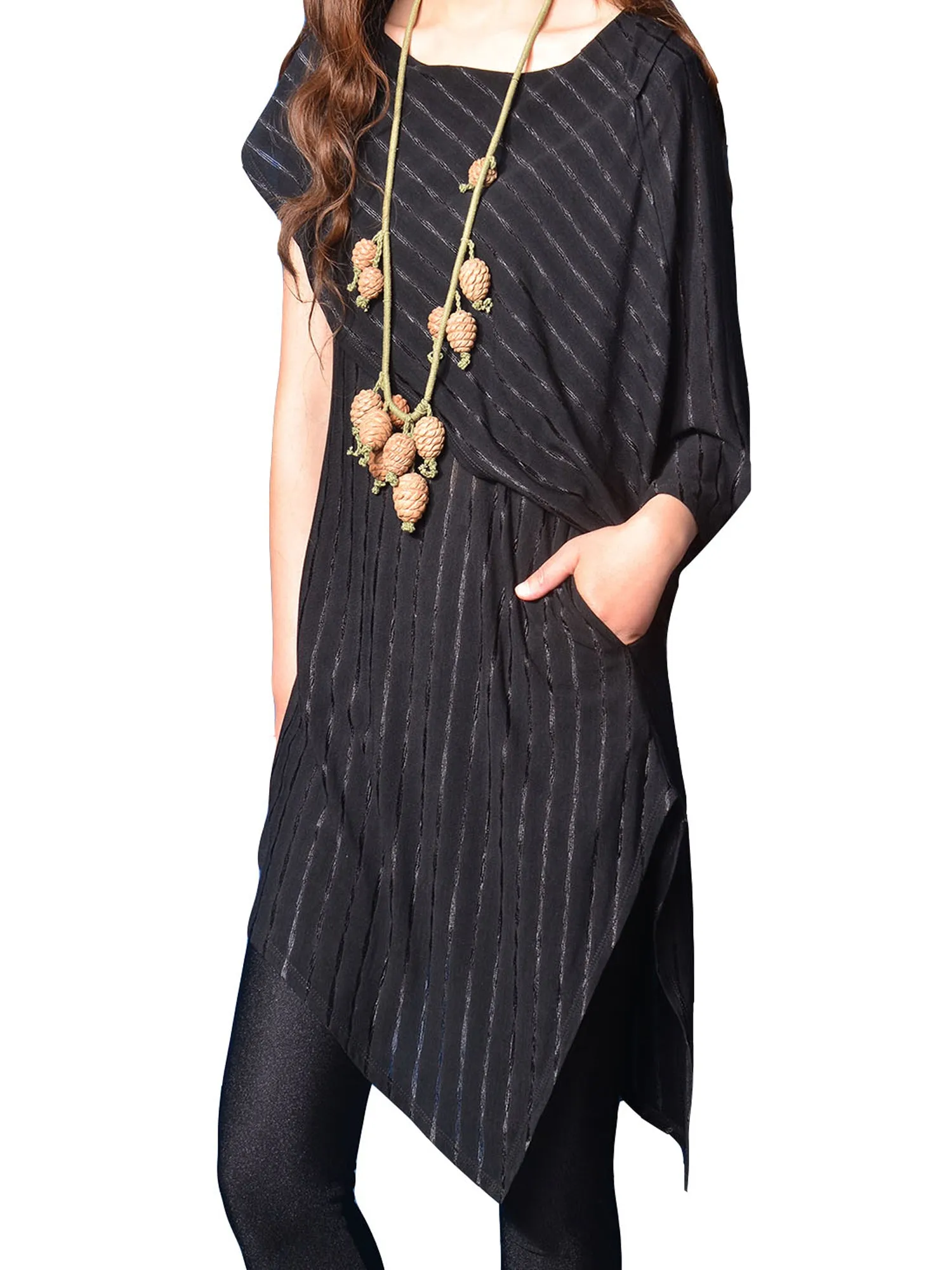Women's asymmetrical cotton tunic top/stripe dress/Casual Tunic dress/Summer Customized Plus Size short sleeve shirt/Maternity dress(Y19b6)