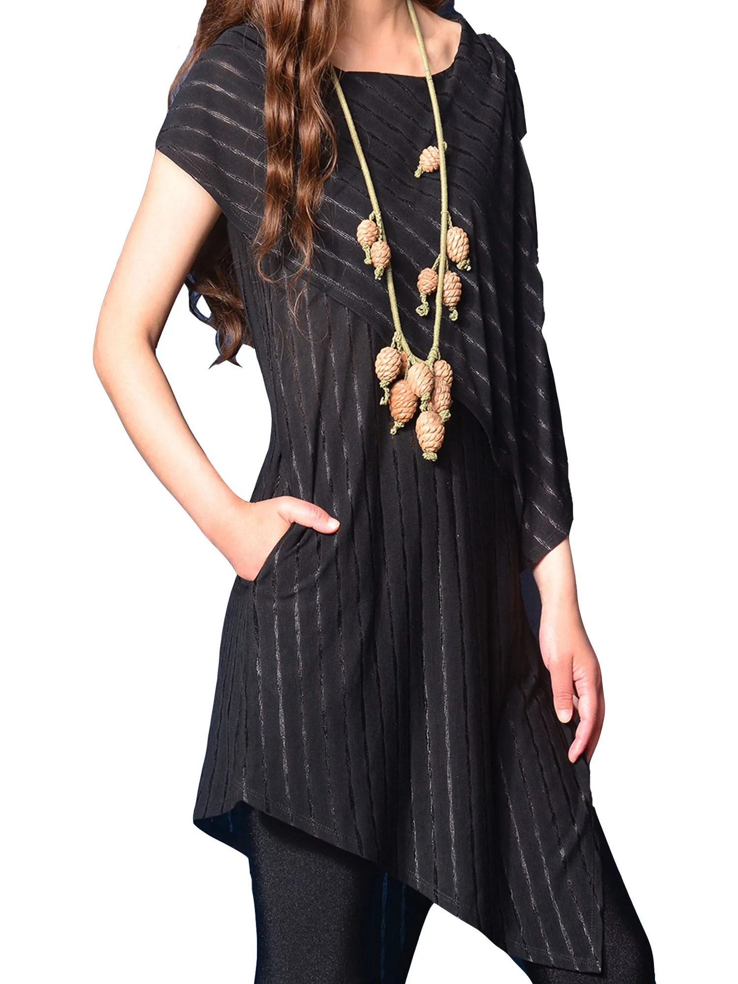 Women's asymmetrical cotton tunic top/stripe dress/Casual Tunic dress/Summer Customized Plus Size short sleeve shirt/Maternity dress(Y19b6)